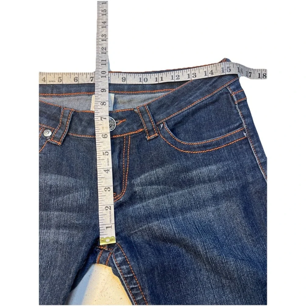 True Religion Joey Super T Jeans Men's 30x32 Dark Wash Flap Pocket Orange Stitch